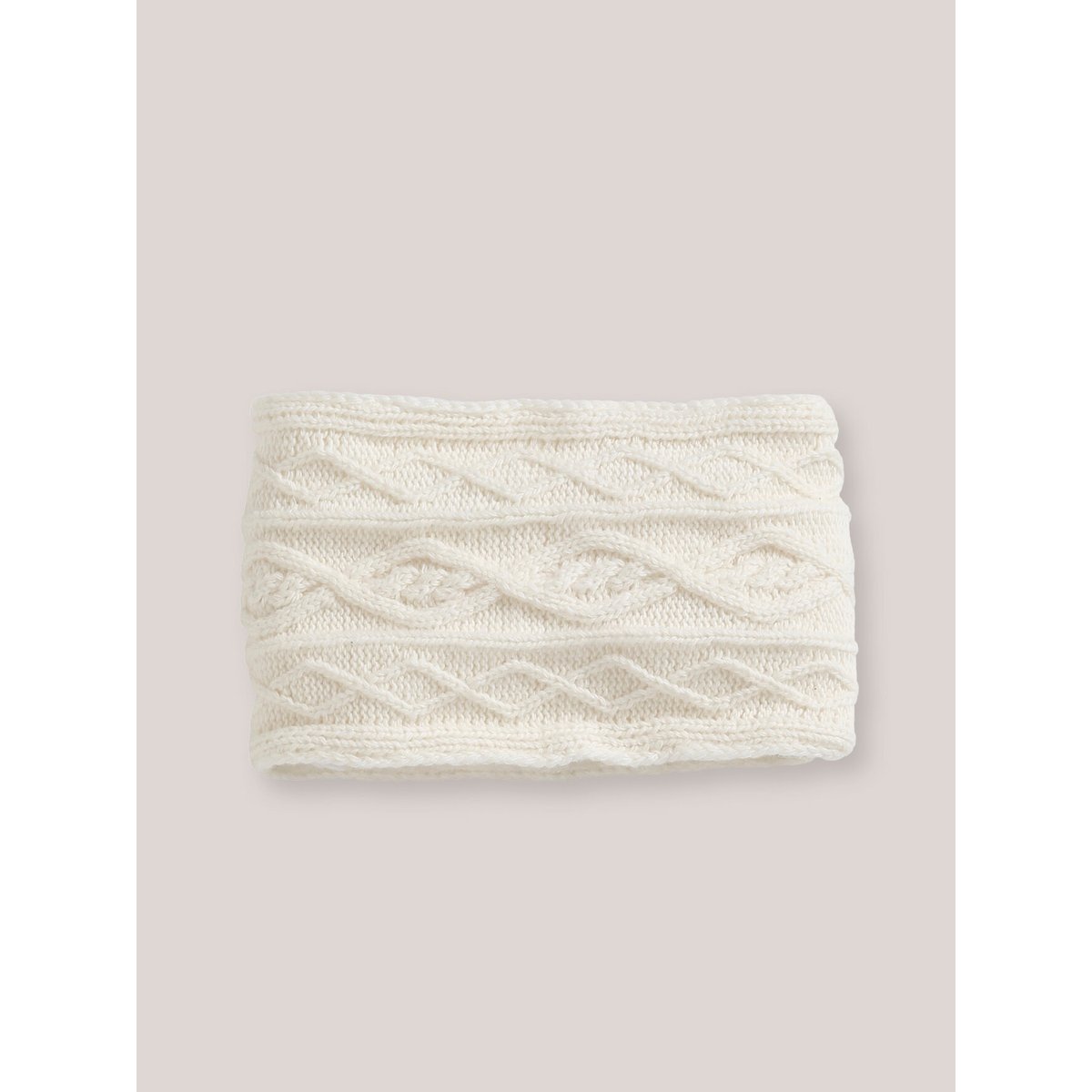 Snood torsadé doublé polaire ecru, CYRILLUS