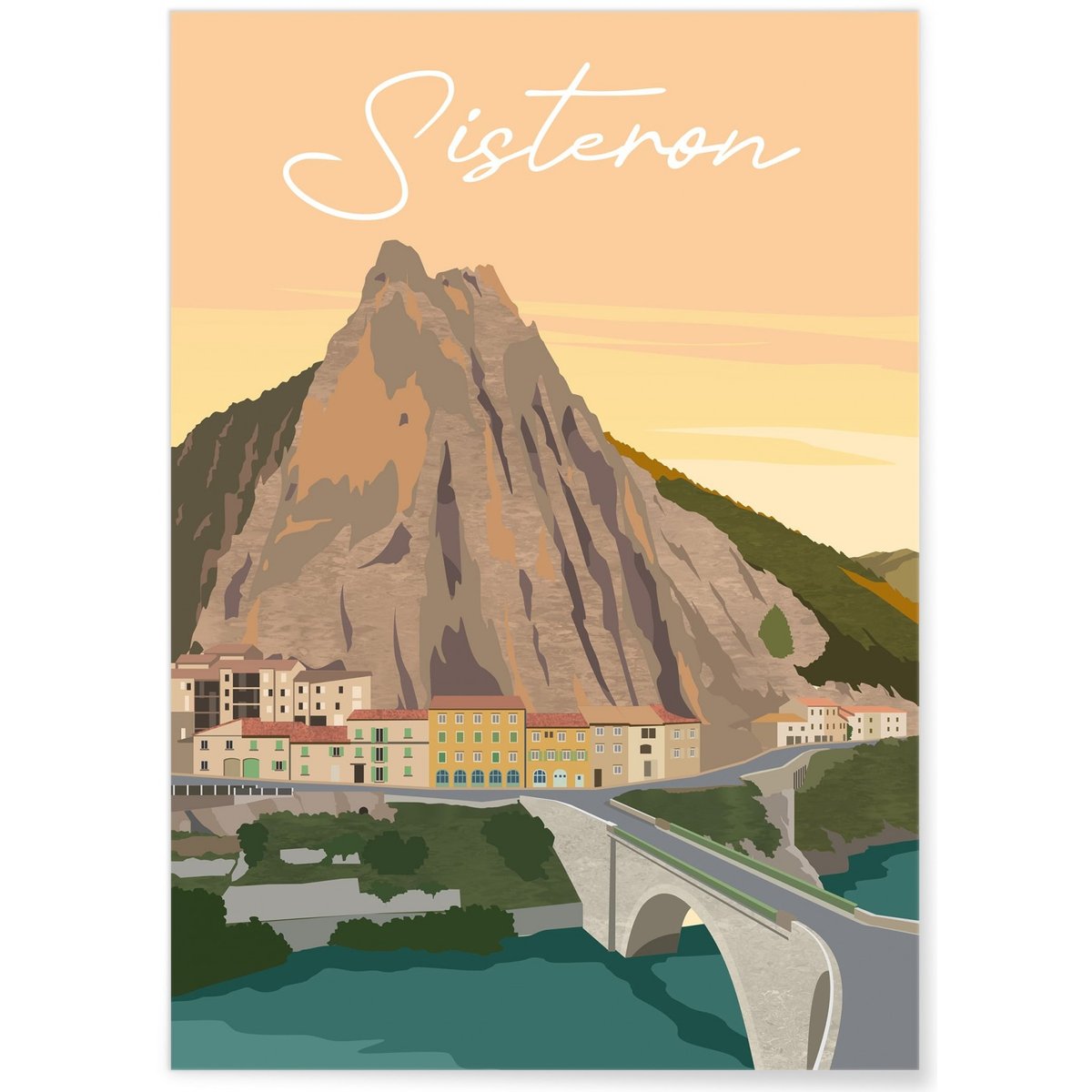 Affiche ville Sisteron blanc, L'AFFICHERIE