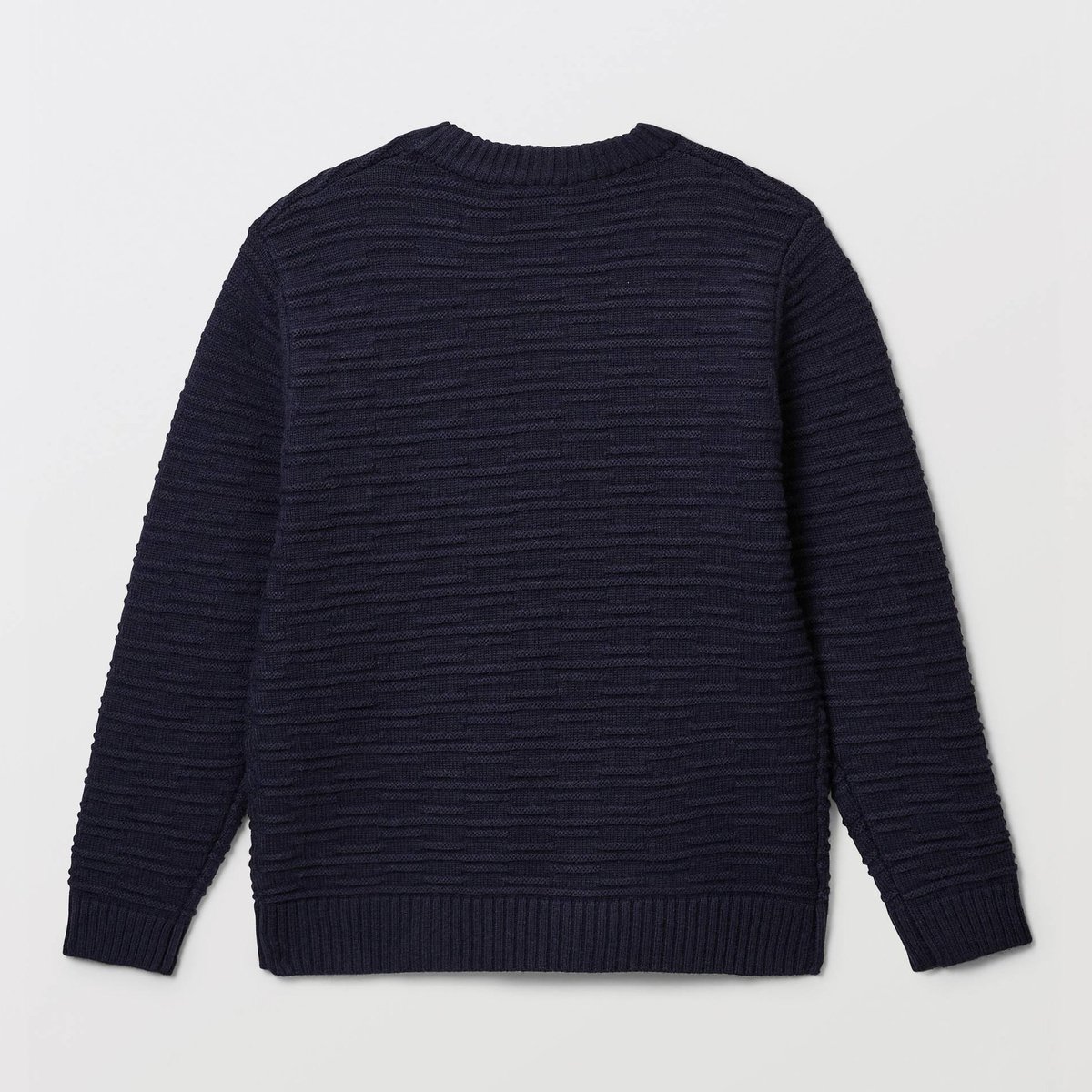 Pull rayé en coton marine, MONOPRIX