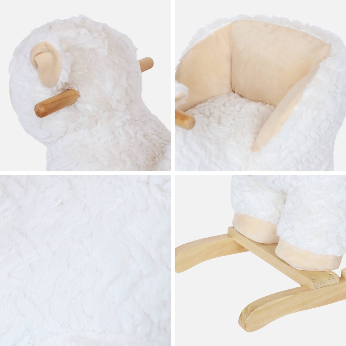 Fauteuil mouton à bascule pour enfant MAROA blanc, SWEEEK