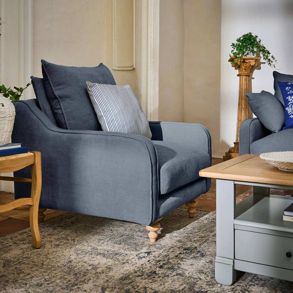 Fauteuil tissu - ORSO bleu, CAMIF