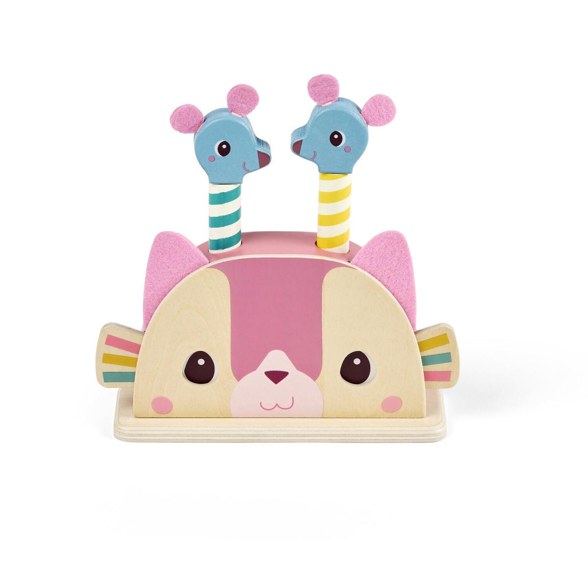 Pop Up en bois Jeanne et les souris couleur unique, LILLIPUTIENS