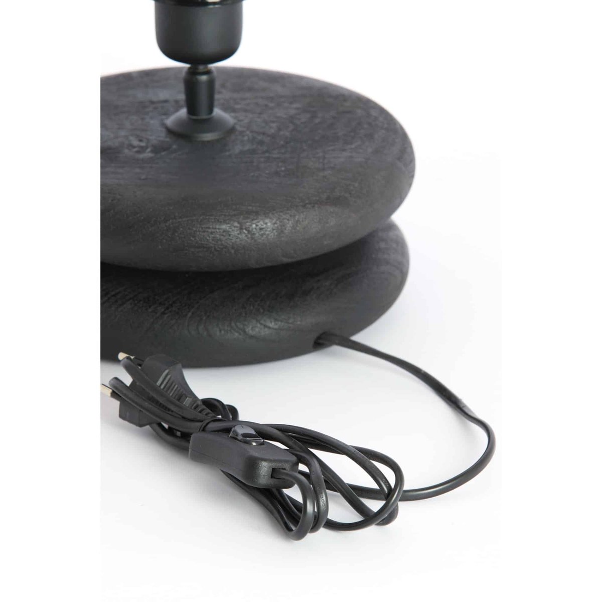 Base De La Lampe Bois EBOLI noir, LIGHT & LIVING