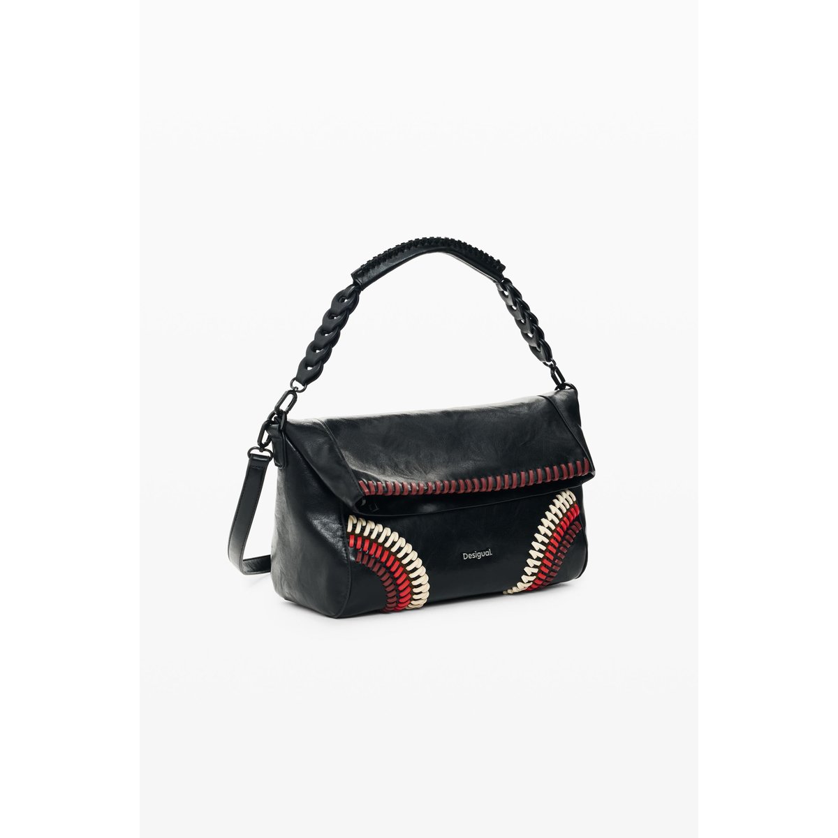 Sac effet cuir moyen noir, DESIGUAL