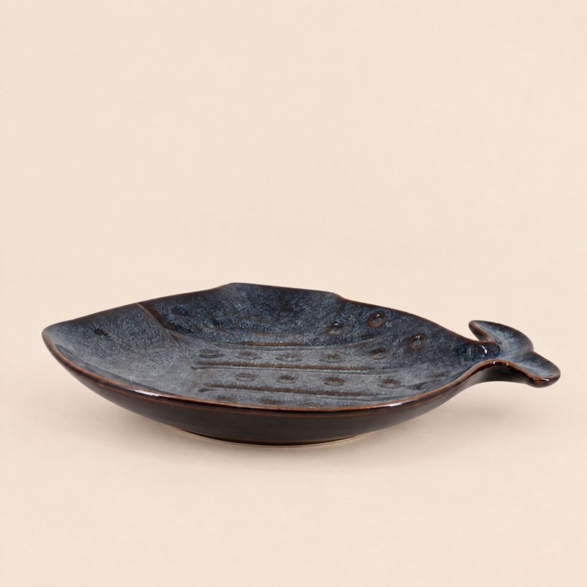 Coupe poisson émaillée bleu 23cm bleu, ORNAMI