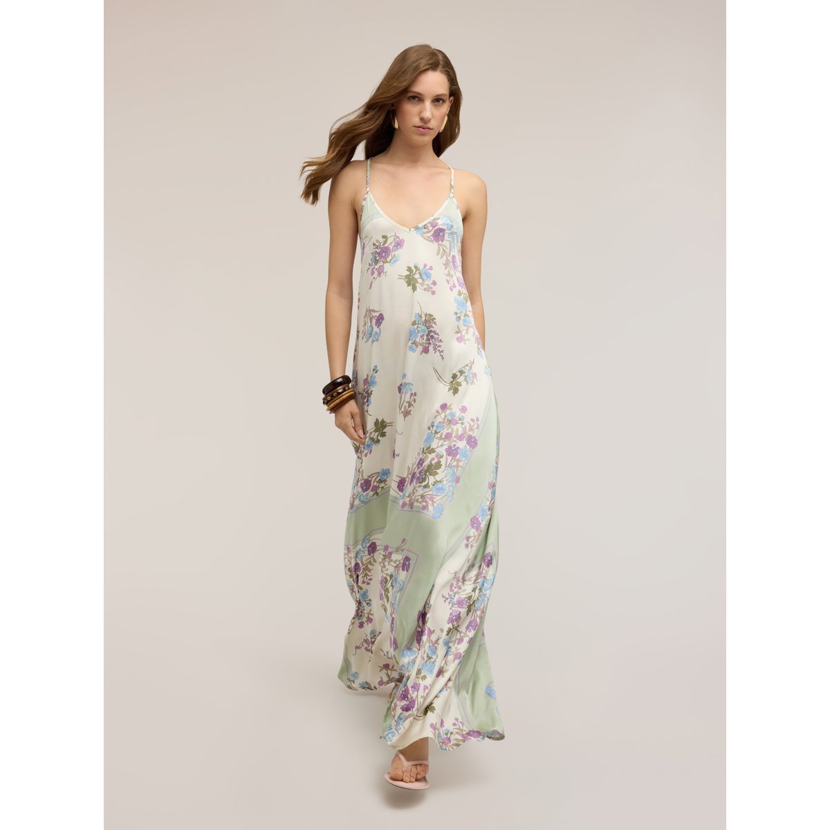 Robe longue imprimée blanc, MOTIVI