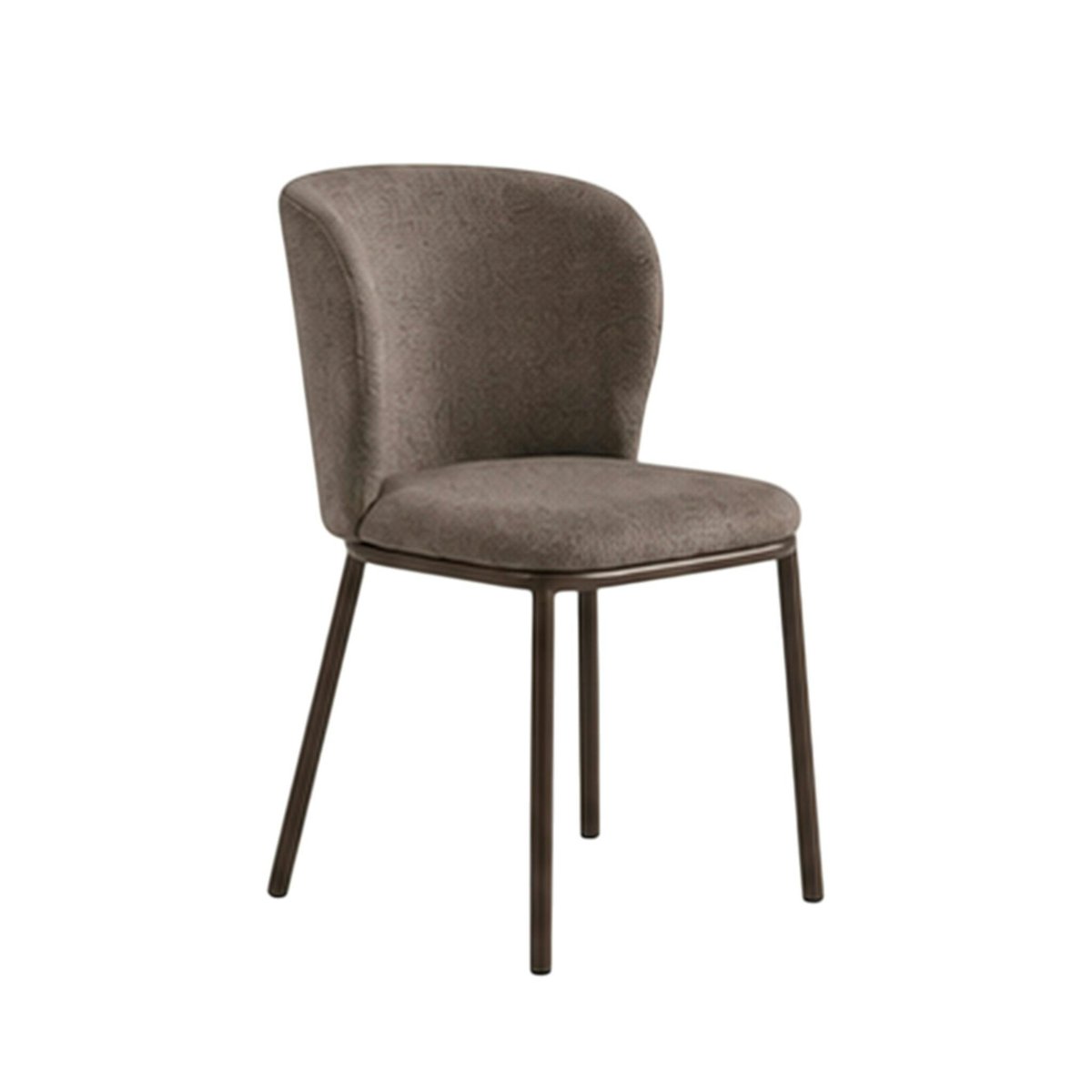 Chaise en tissu, dossier courbe (lot de 2) AUREN marron, PIER IMPORT