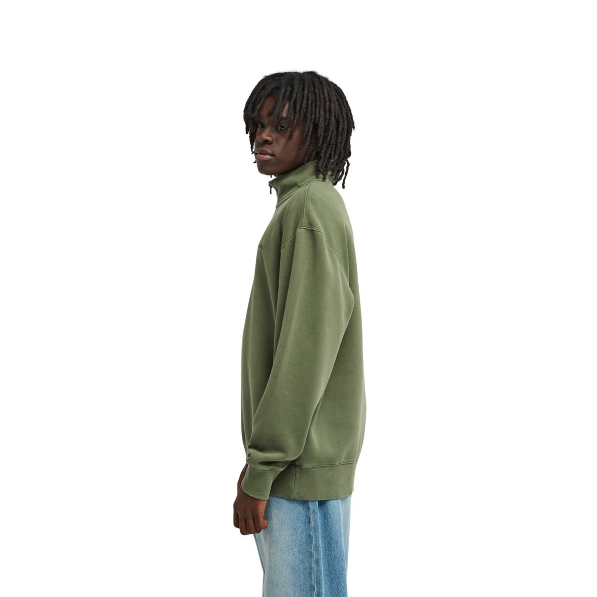 Sweat à 1/2 fermeture éclair LOWCASE PIGMENT vert bronze green, ELEMENT