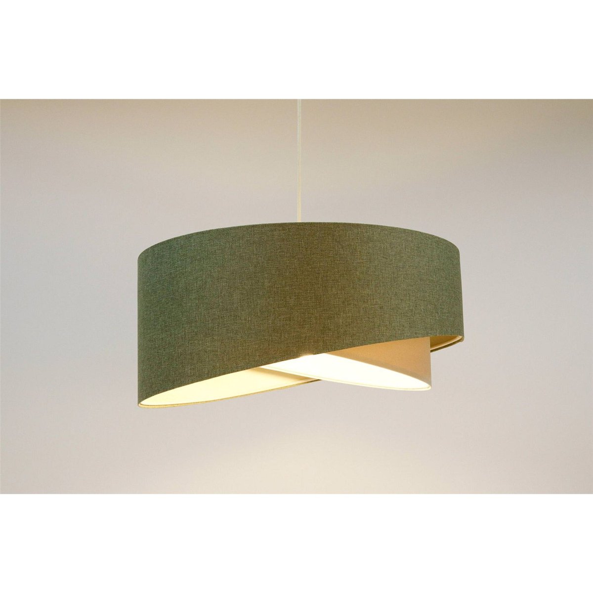 Suspension en lin rond Boho beige crème en lin naturel, BPS KONCEPT