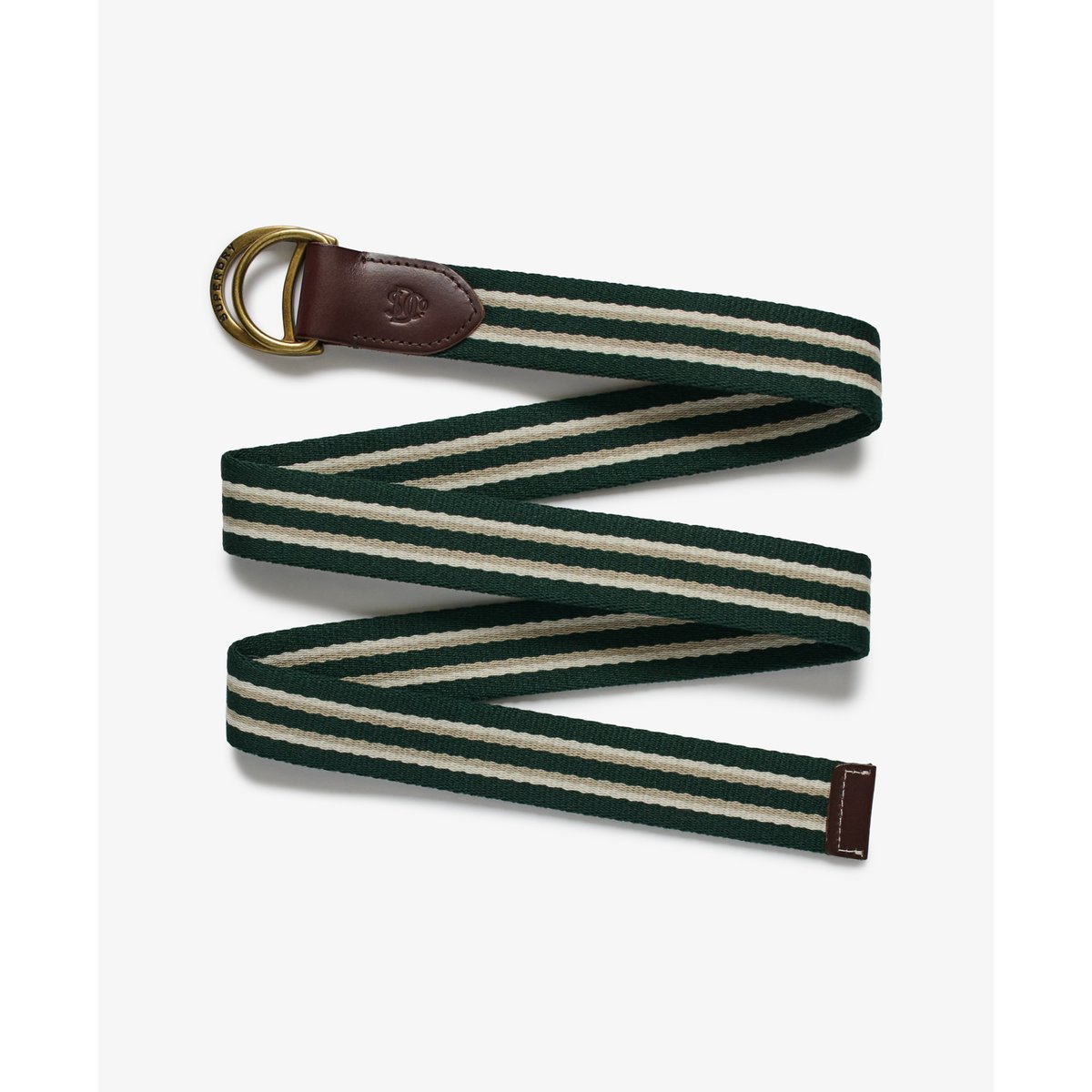 Ceinture Heritage Stripe Coupe Classique rayure vert pin foncé, SUPERDRY
