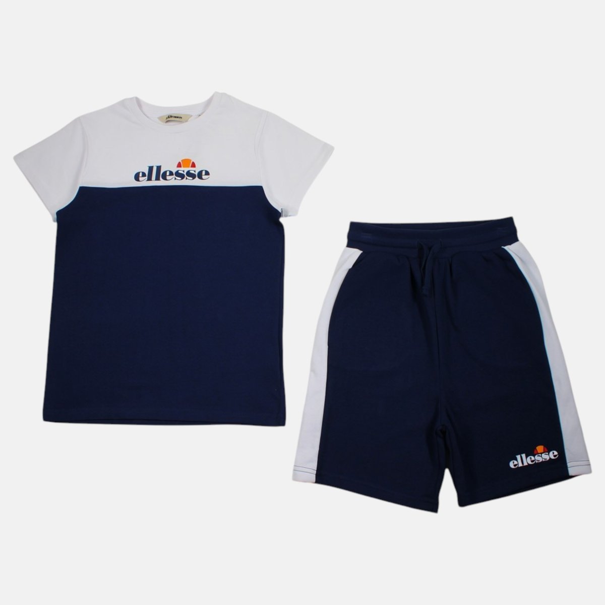 Ensemble t-shirt manches courtes et short BLOCK bleu marine, ELLESSE