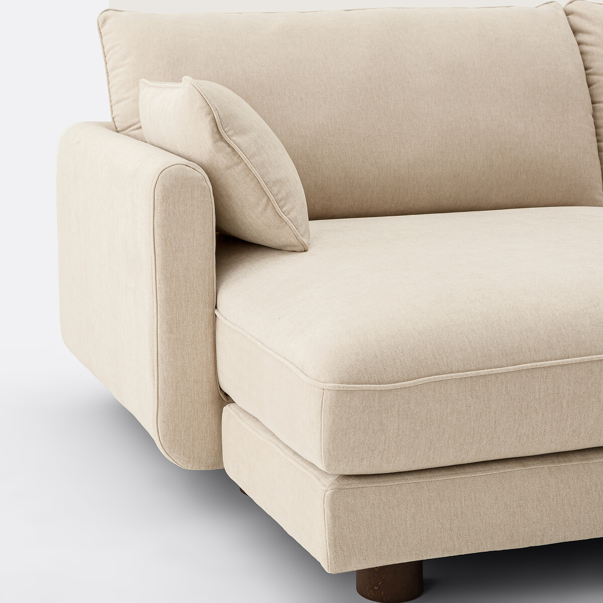 Canapé d'angle réversible, 3 places, en polyester chiné, EMILIO beige, LA REDOUTE INTERIEURS