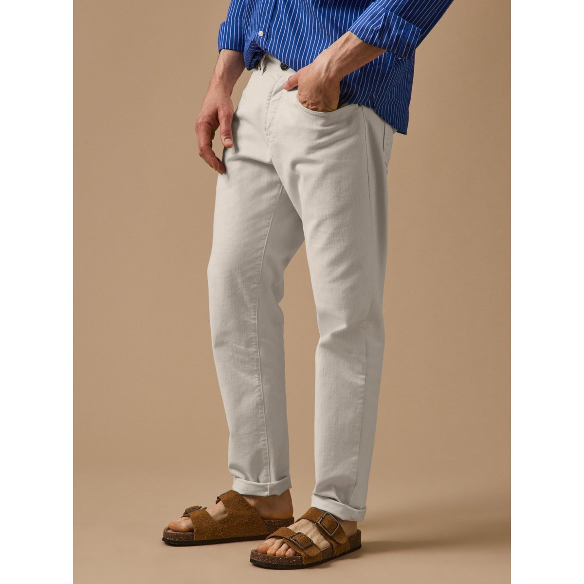 Jean regular  coton biologique denim blanc, CYRILLUS