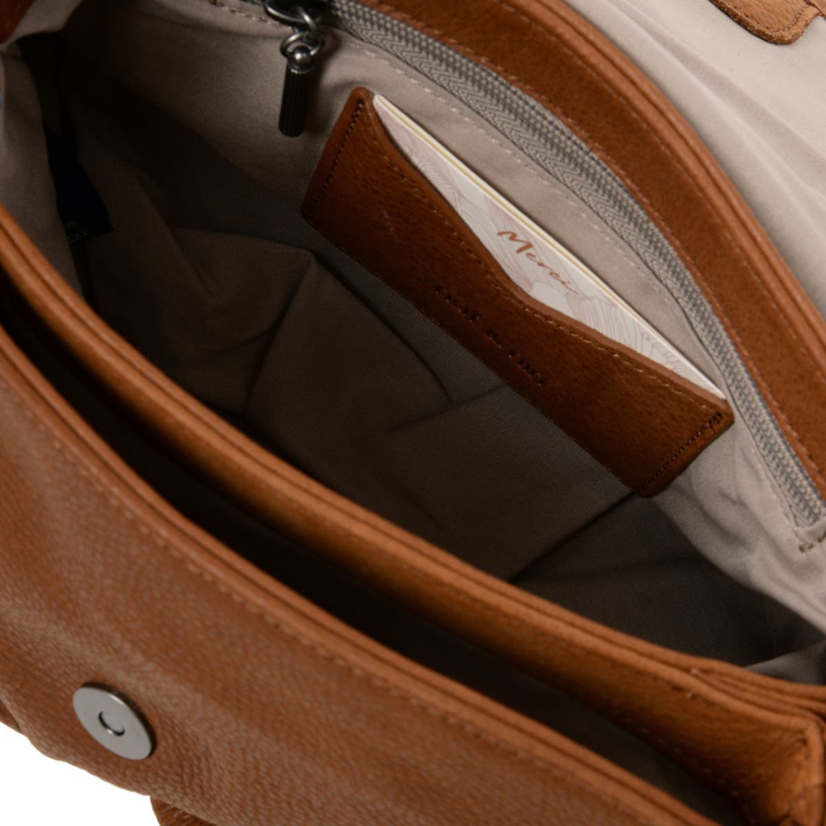 Sac à bandoulière en cuir JENNY camel, NAT & NIN