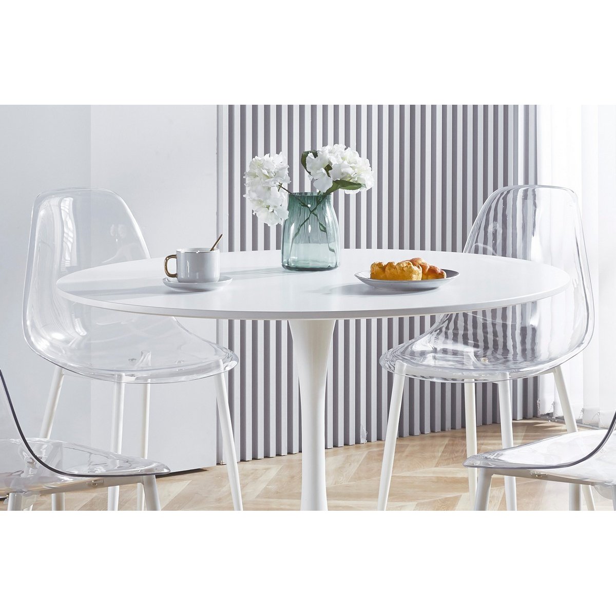 Lot de 4 chaises transparentes avec pieds en acier - CASPER transparent, MATHI DESIGN