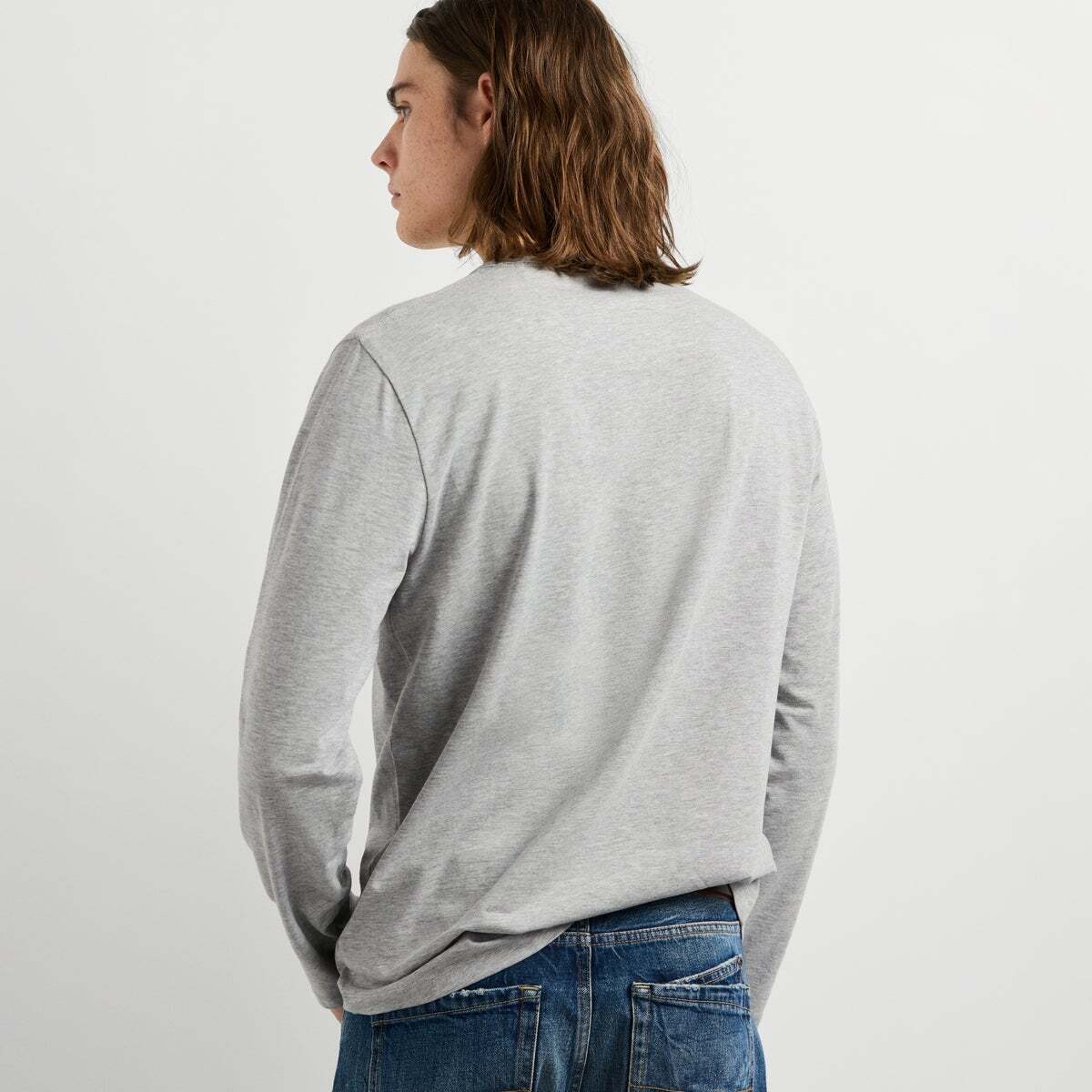T-Shirt Manches Longues Coupe Slim gris chine, PEPE JEANS