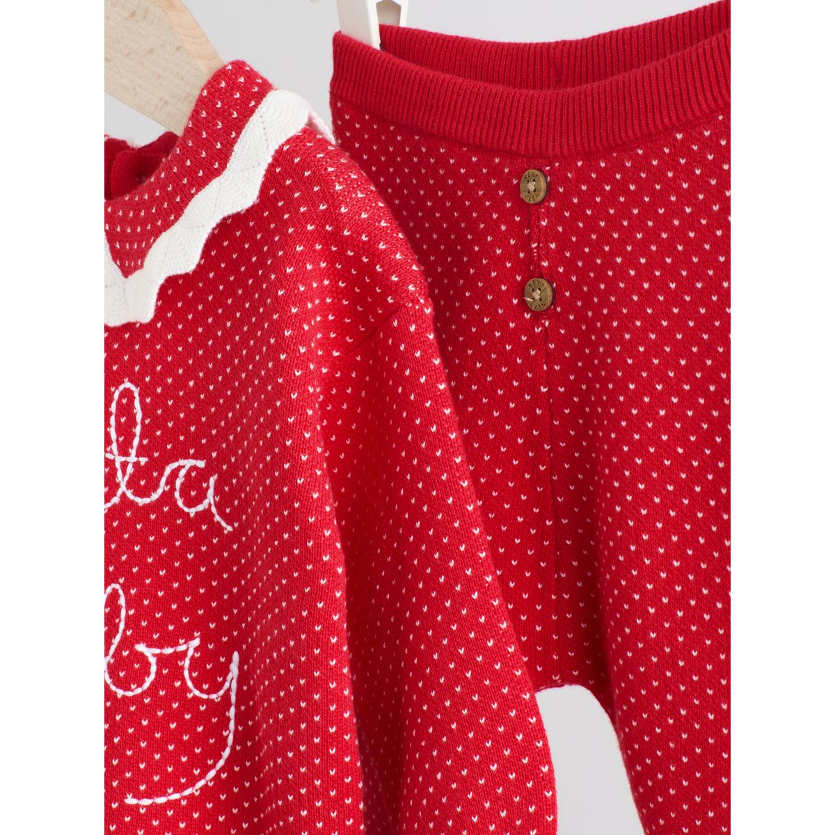 Pull de noël et legging bébé père noël rouge, NEXT