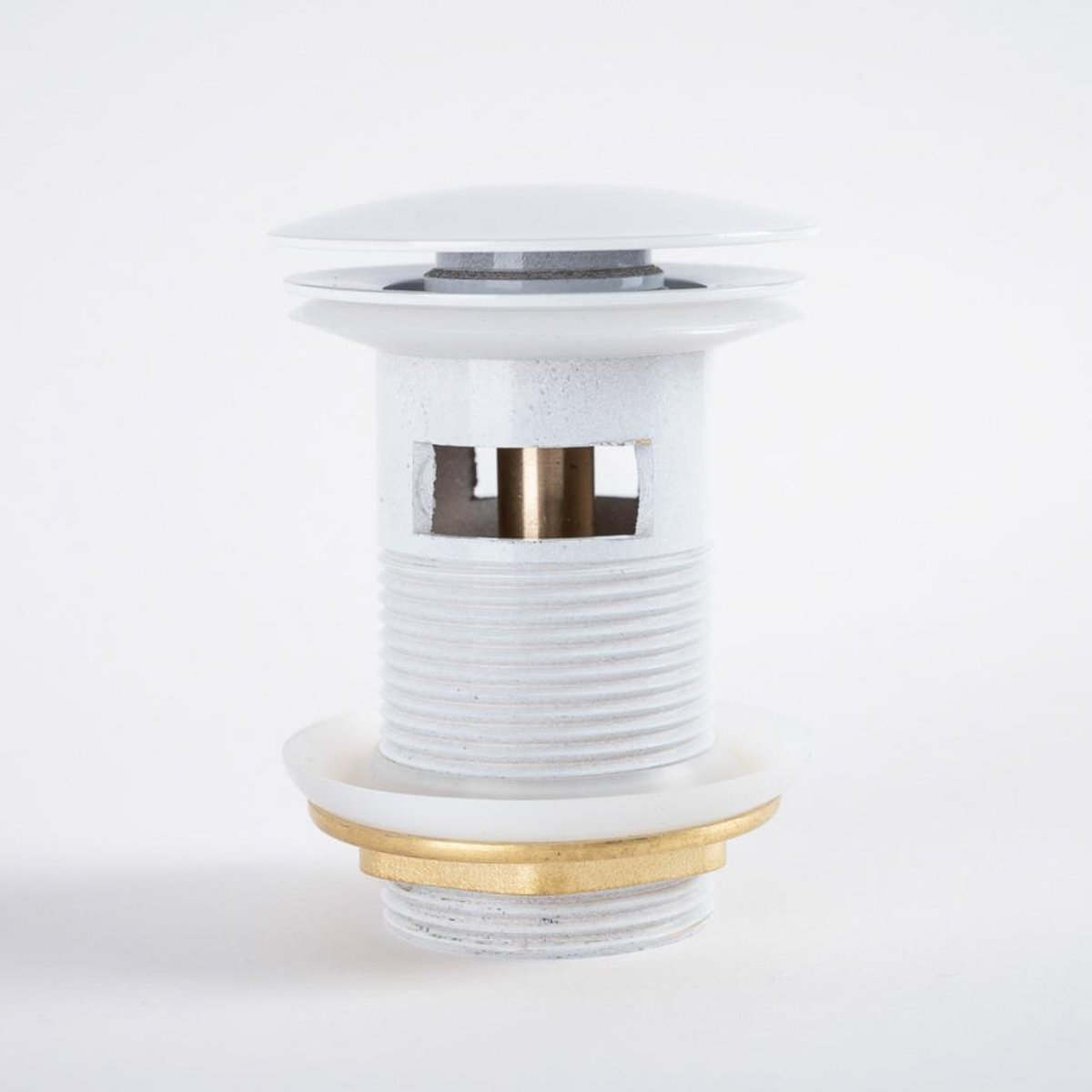 Bonde ronde pour lavabo pop up avec trop plein blanc, WANDA COLLECTION