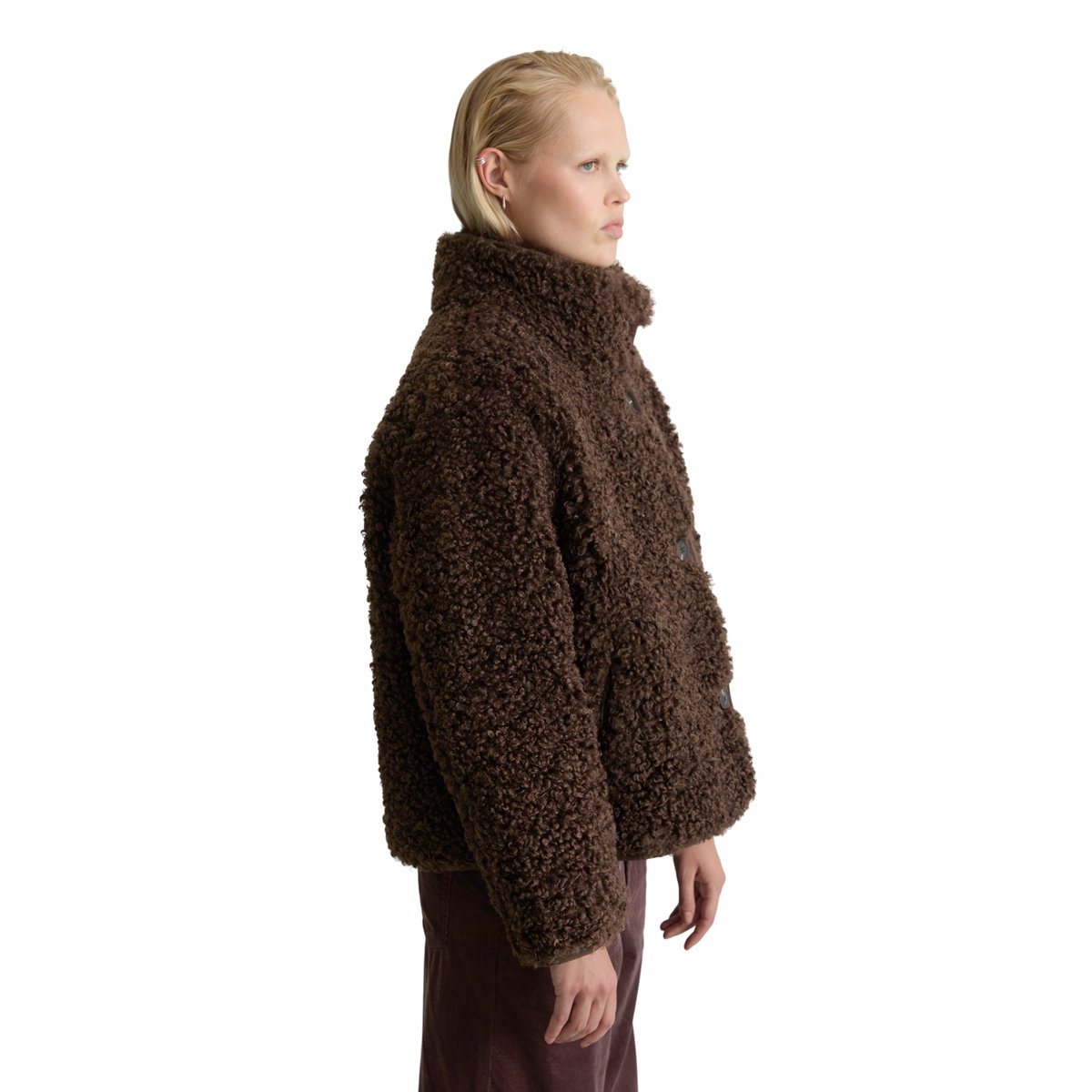 Veste en peluche, coupe standard en peluche Curly toute douce marron, MARC O’POLO DENIM