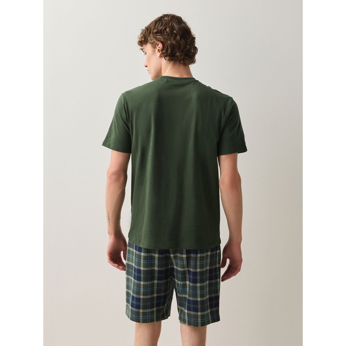 Pyjama confortable en jersey manches courtes vert, NEXT