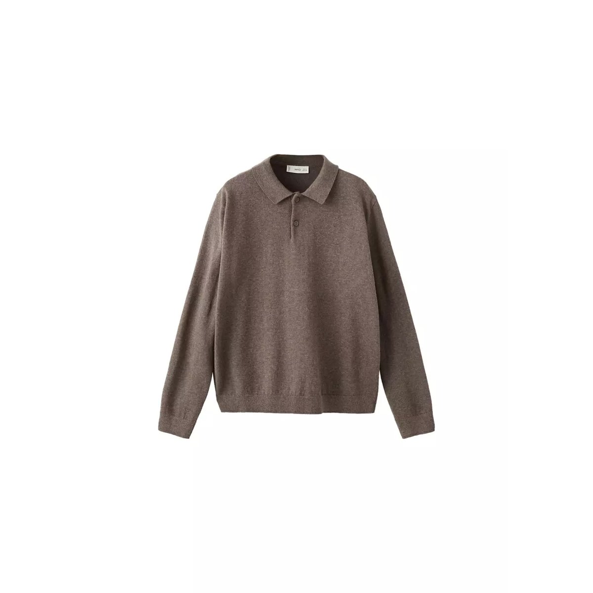 Pull-over maille col polo marron, MANGO KIDS