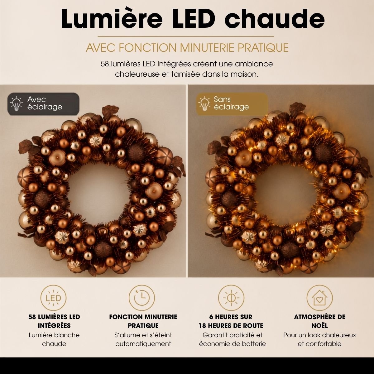 Couronne brun, MICA DECORATIONS
