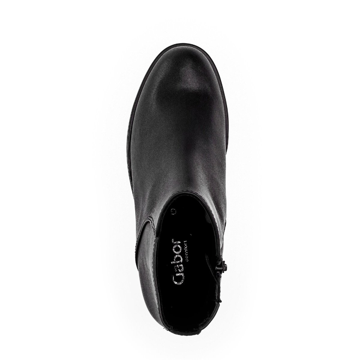 Bottines en cuir lisse à talon décroché noir lisse, GABOR