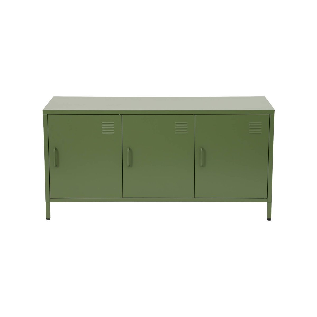 Meuble TV industriel métal 3 portes 120cm ALABAMA crème, SWEEEK
