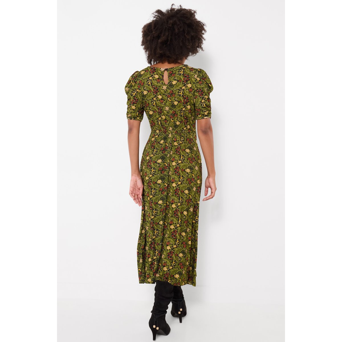 Robe en Jersey Imprimé Feuilles d'Automne vert, JOE BROWNS