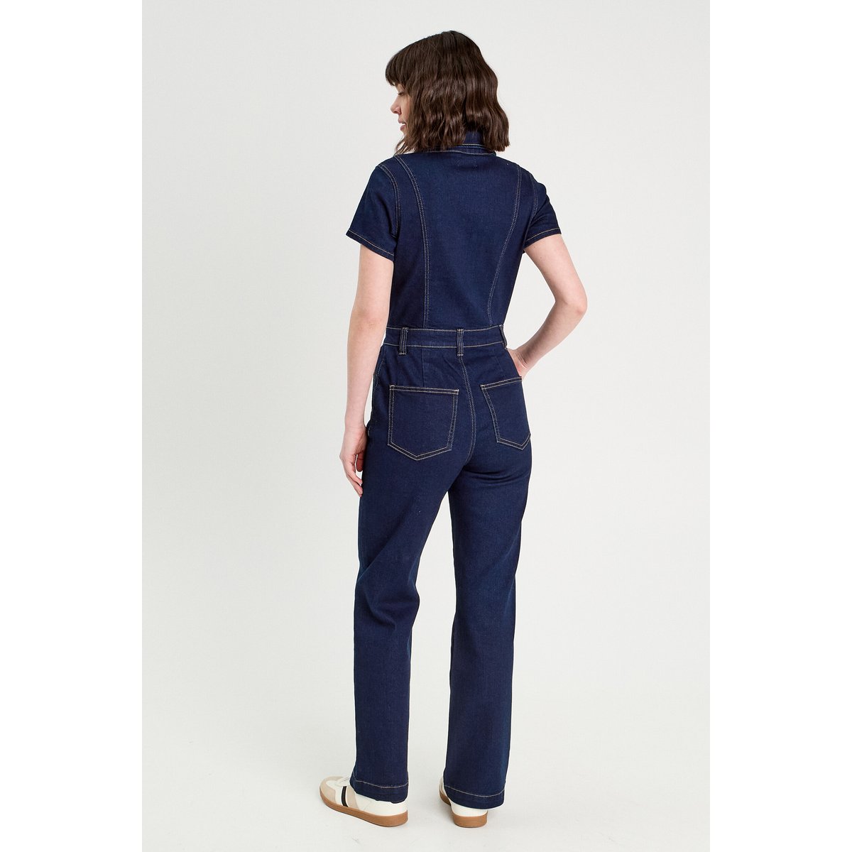 Combinaison pantalon en jean denim brut, CACHE CACHE