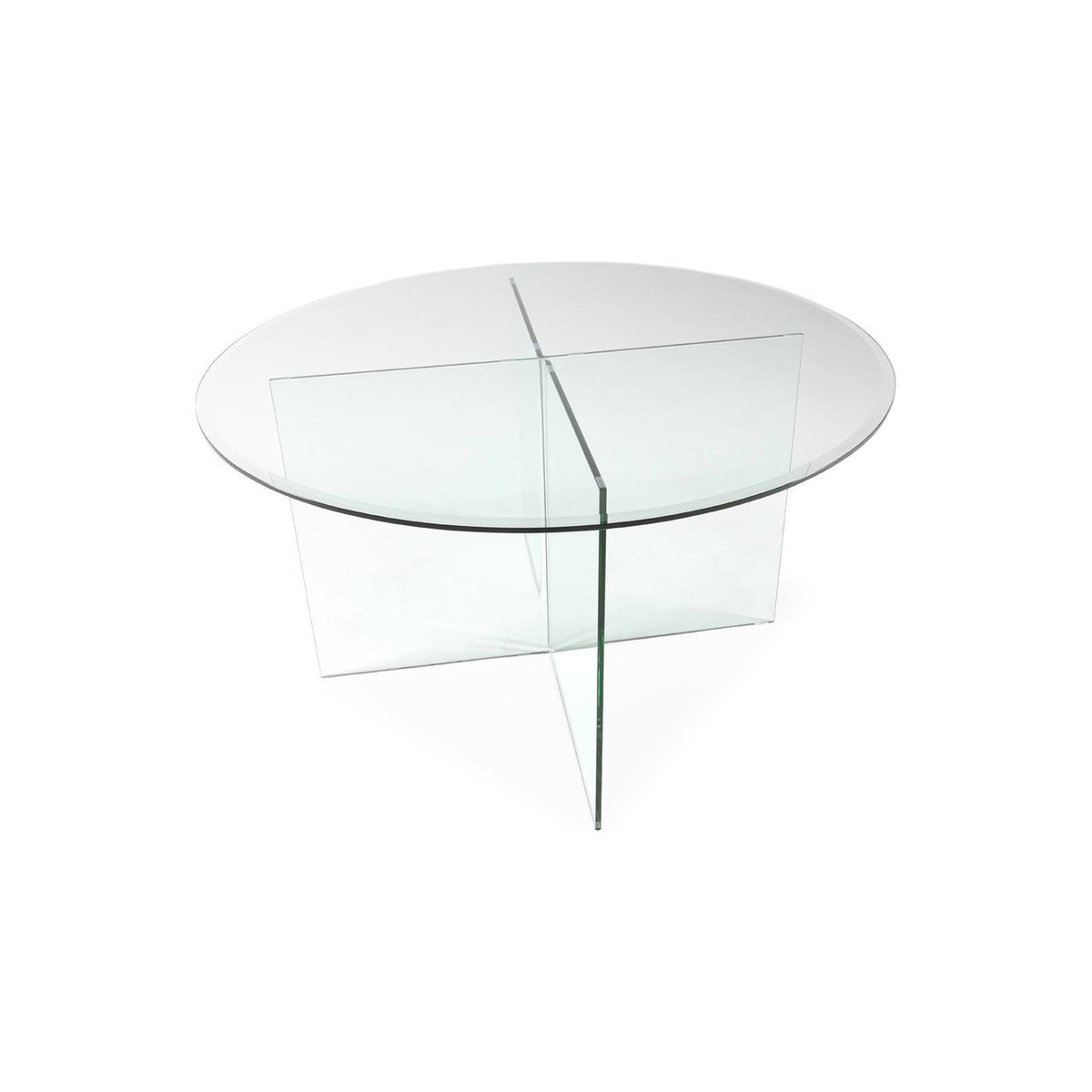 Table à manger ronde en verre transparent, RECOLLECTION