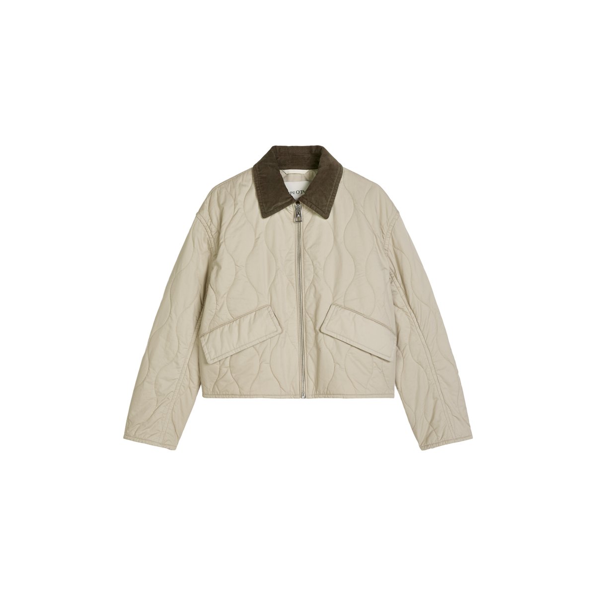 Veste matelassée en coton style barn regular en twill hydrofuge beige, MARC O'POLO