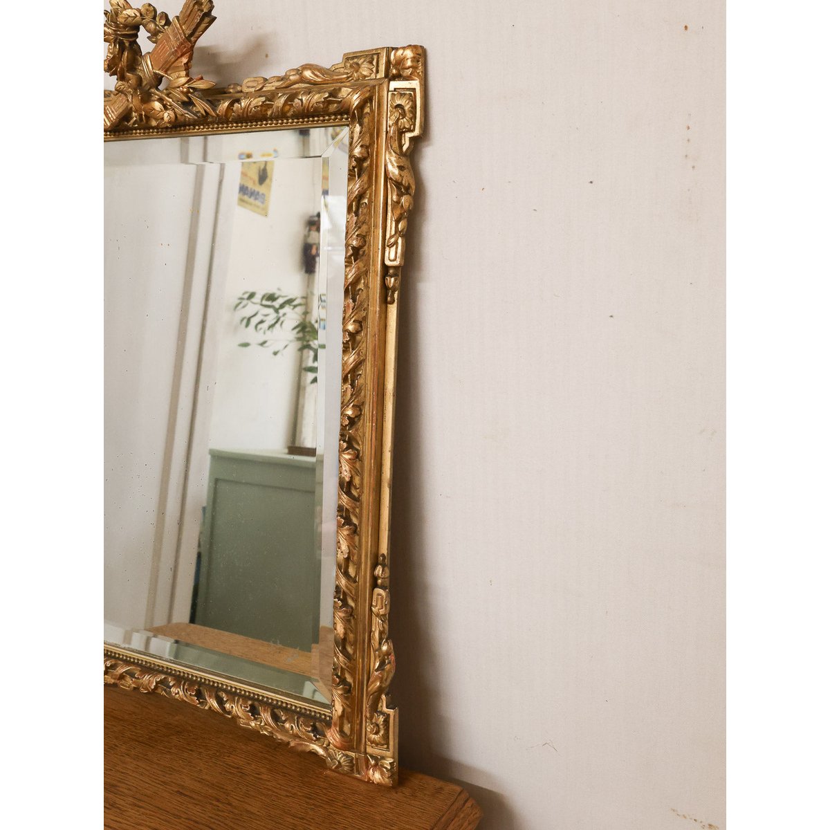 Miroir baroque en bois sculpté Georges N°1115 - Bon état doré, DEBONGOUT