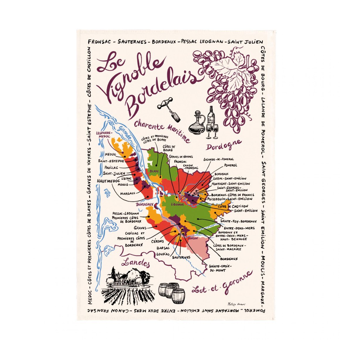 Torchon La Carte Des ecru, WINKLER