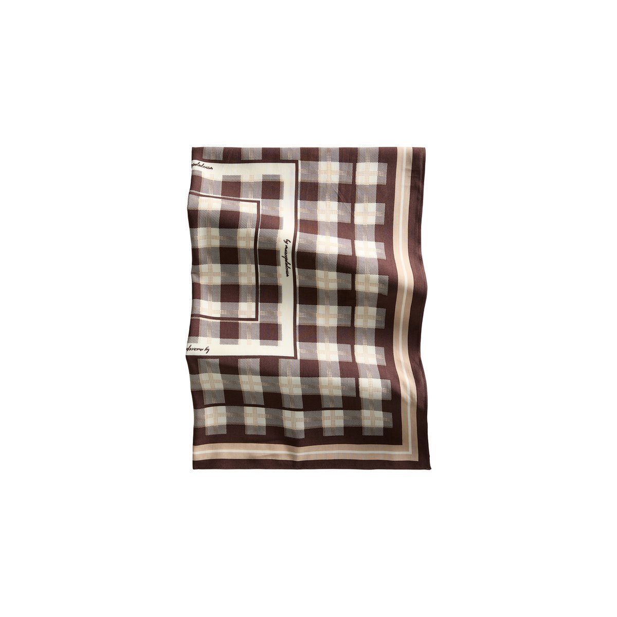 Foulard à motifs en twill de viscose marron foncé, MARC O’POLO DENIM
