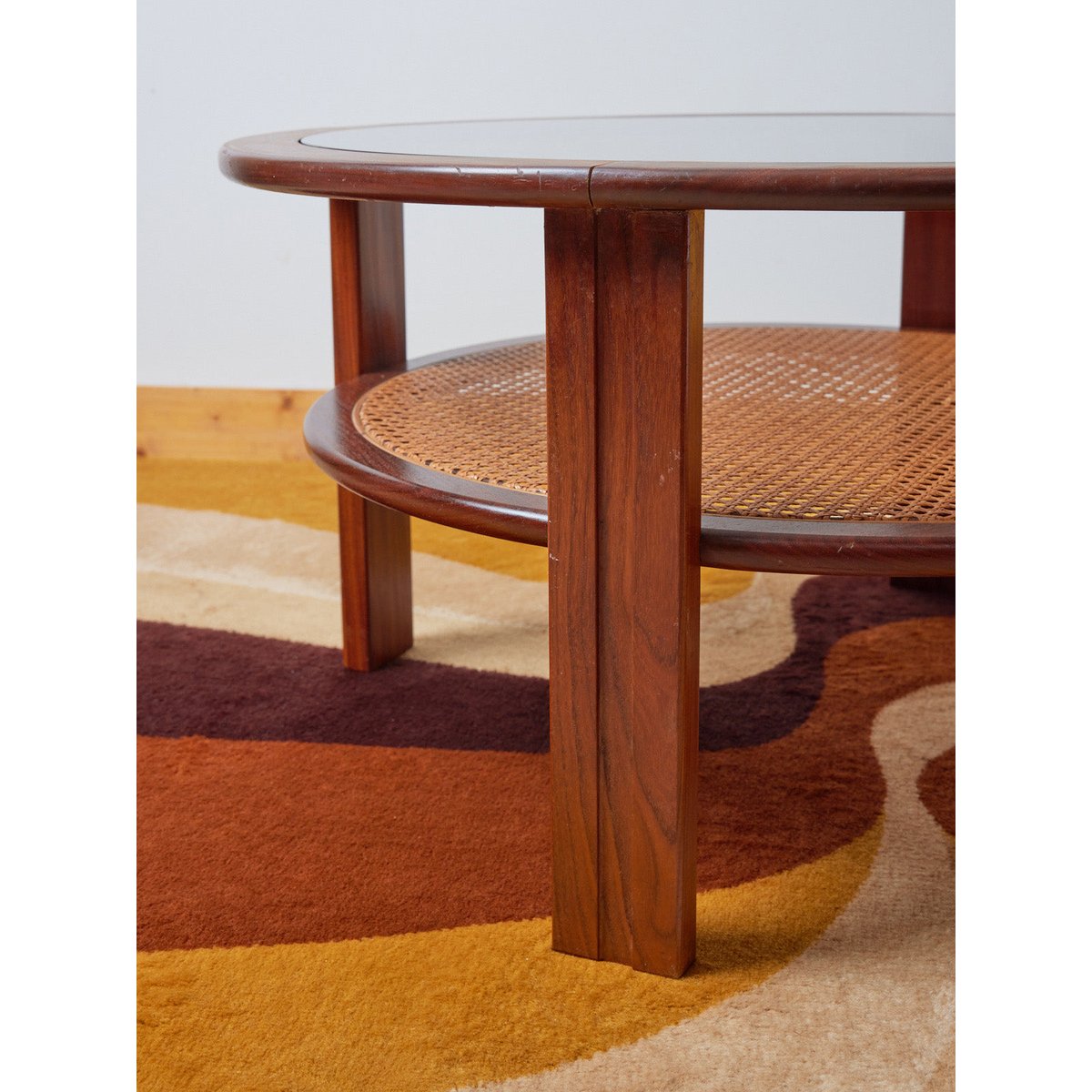 Table basse scandinave en bois foncé Donna N°736 - Bon état bois foncé, DEBONGOUT