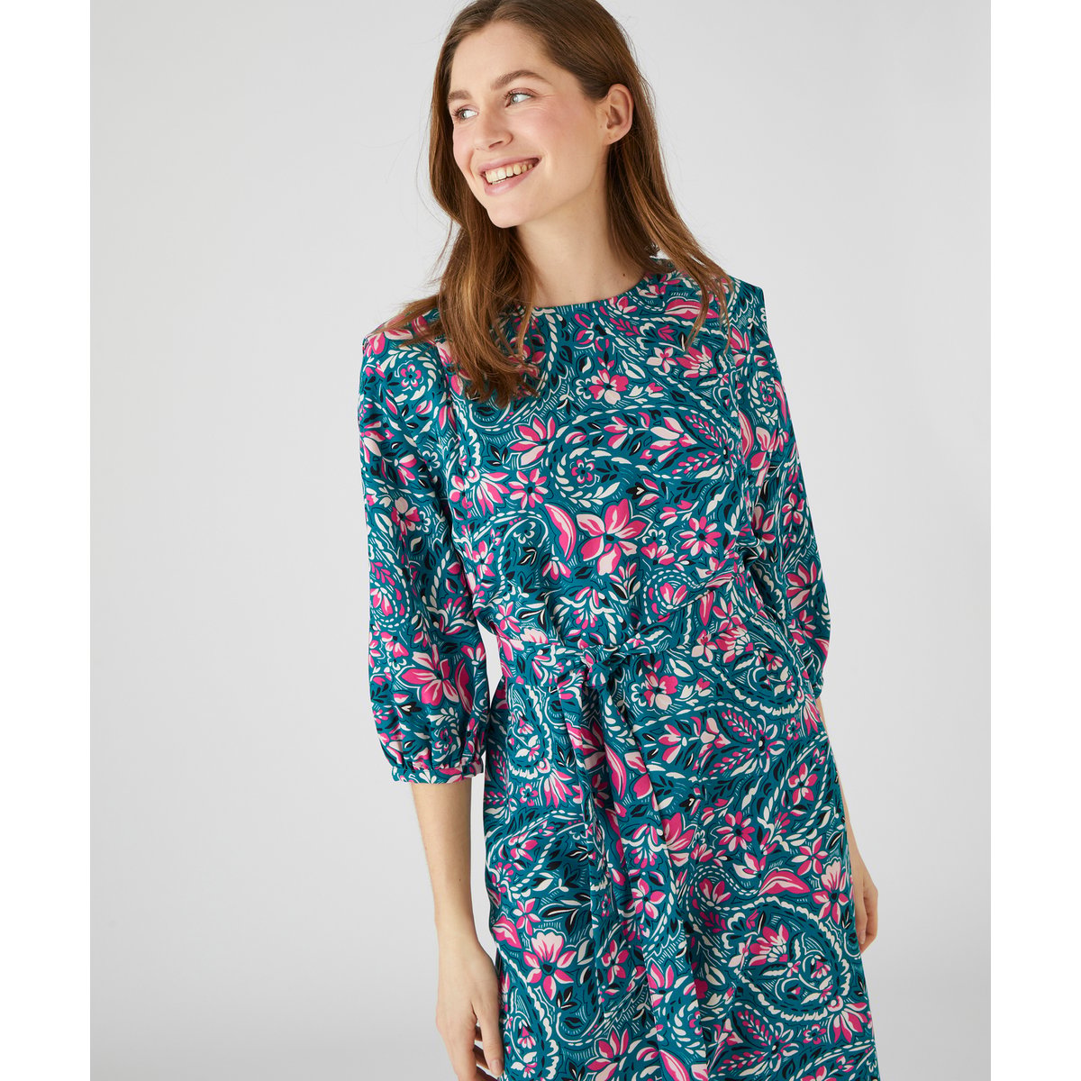 Robe-housse imprimé fleurs vert fleuri, DAMART
