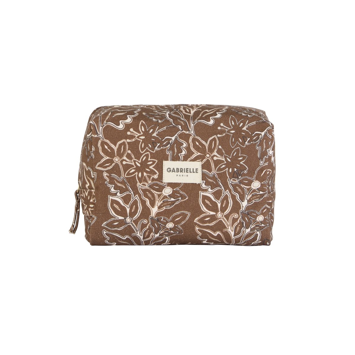 Trousse de toilette en coton, CHANTILLY marron chantilly, GABRIELLE PARIS