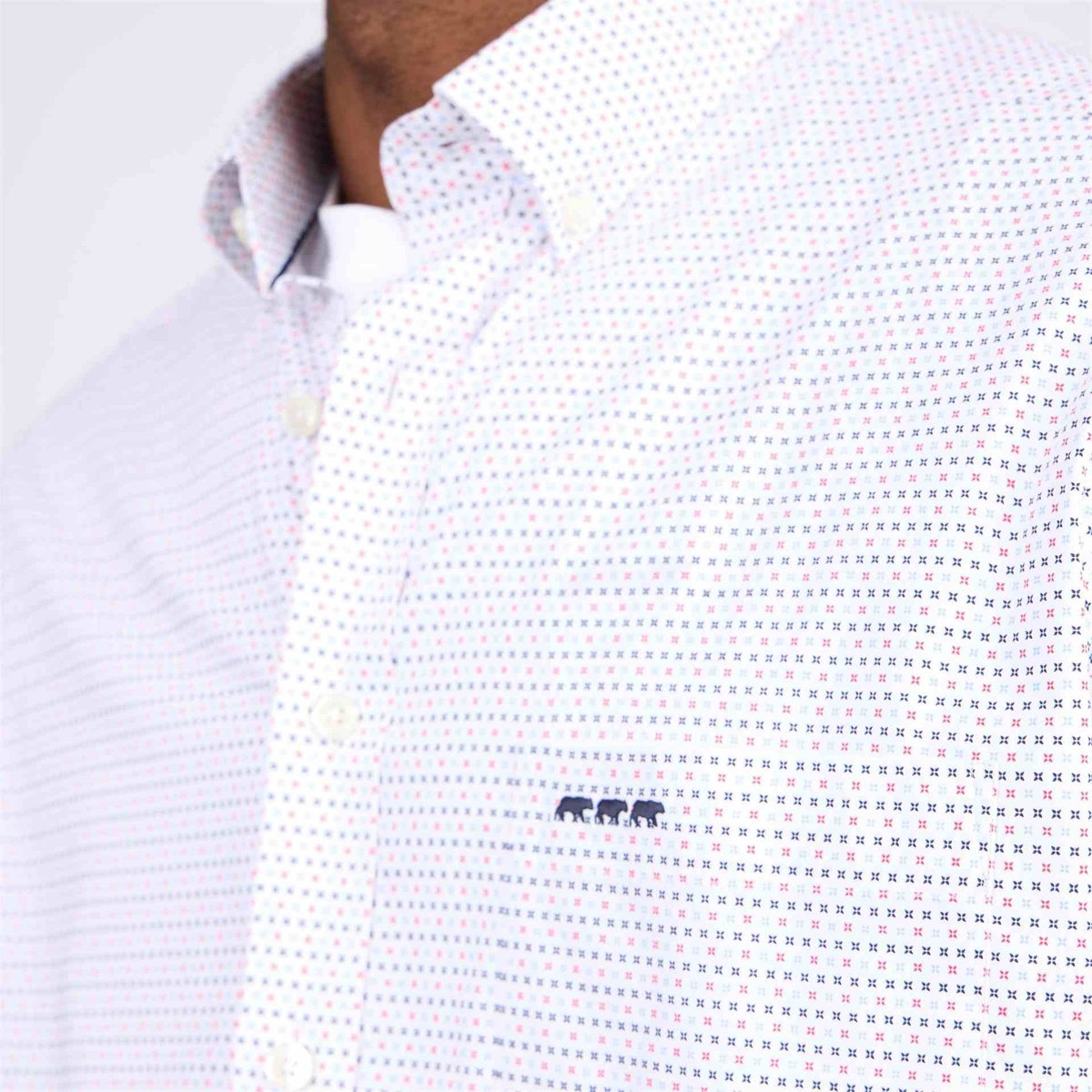 Chemise à micro motifs blanc, MISE AU GREEN