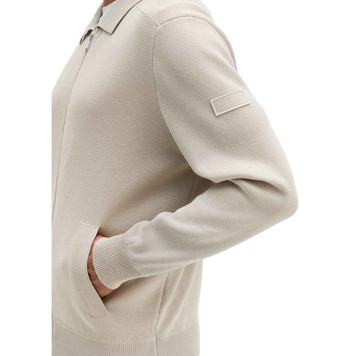Cardigan coupe classique en coton biologique certifié gris, MARC O'POLO