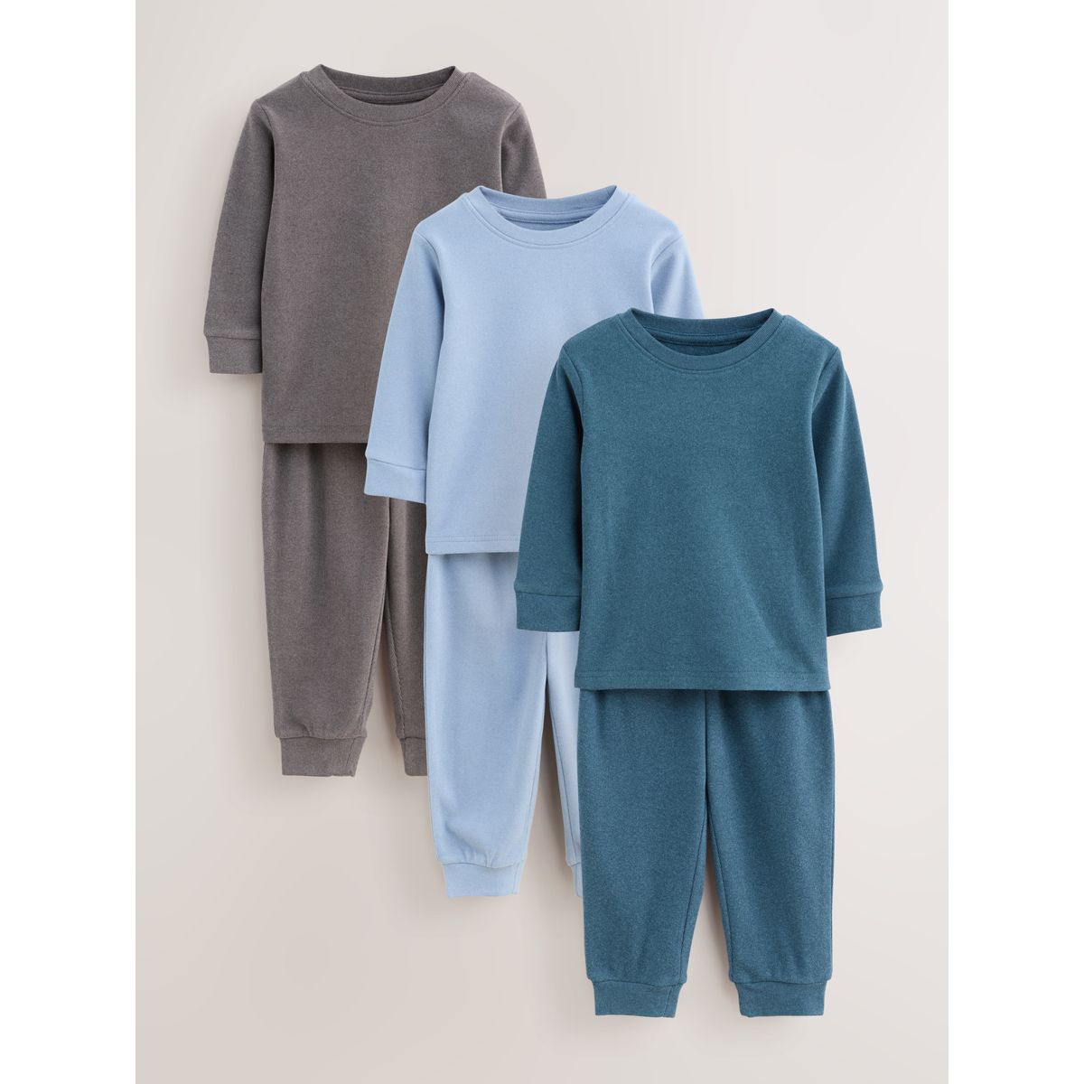Pyjama décontracté, lot de 3 bleu/marine/gris, NEXT