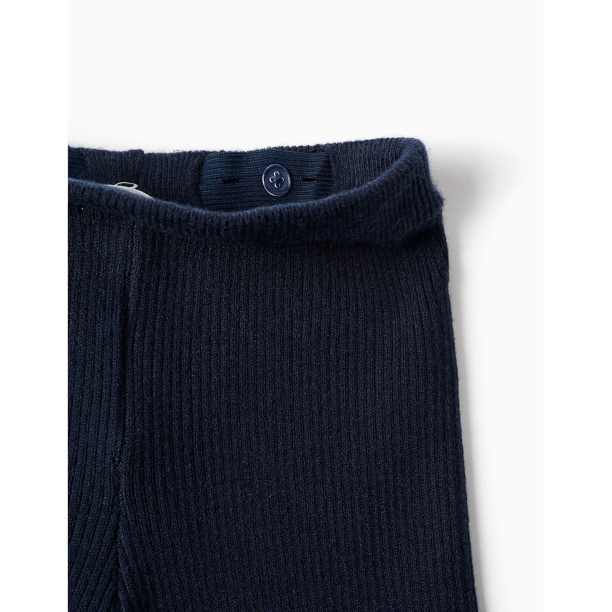 Pantalon à jambe large en maille côtelée bleu foncé, ZIPPY