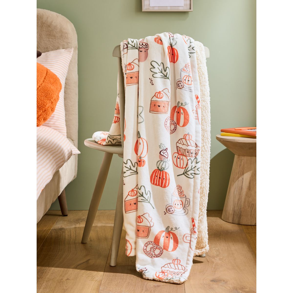 Couverture en polaire sherpa citrouille, NEXT