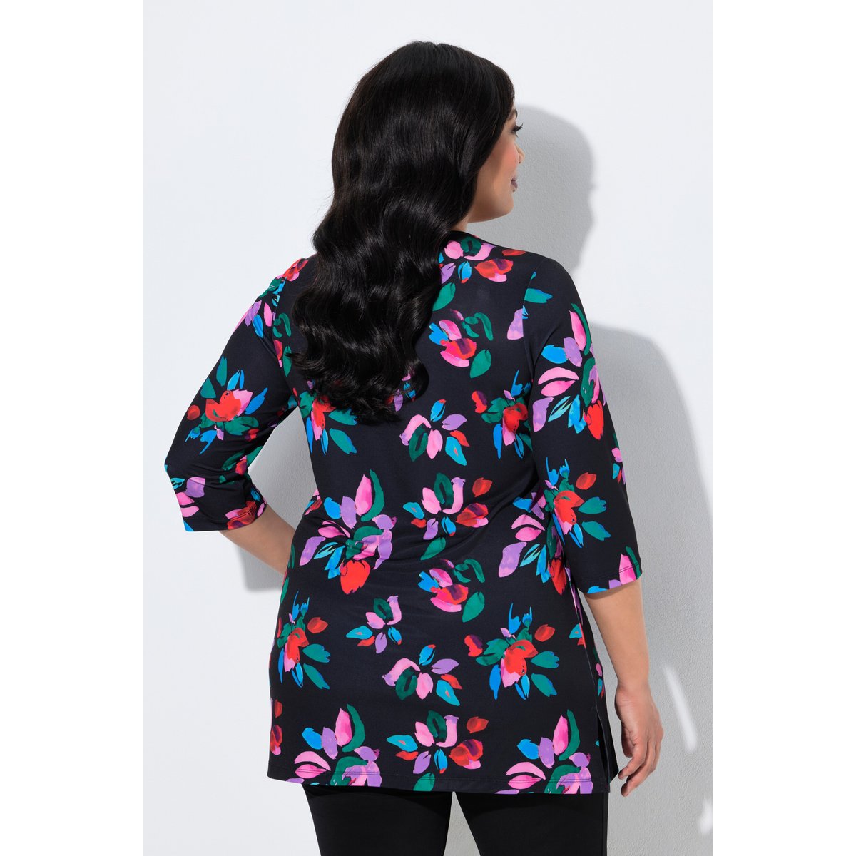 T-shirt long noir, ULLA POPKEN