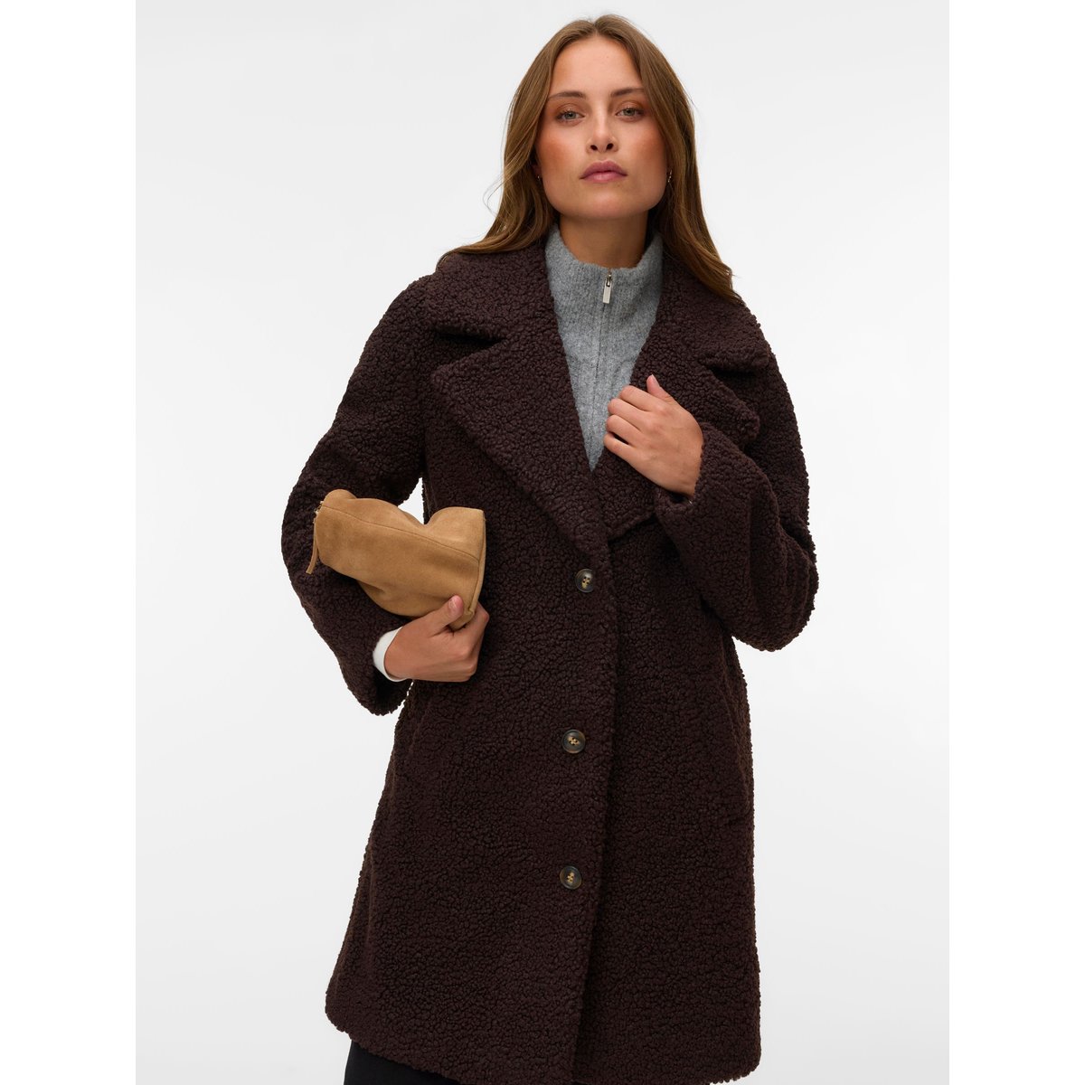 Manteau En Peluche marron - chocolate torte 1, VERO MODA