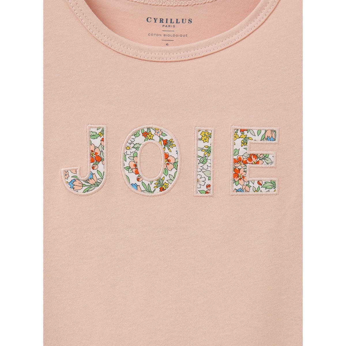 T-shirt message en tissu Liberty - coton biologique liberty nazanin, CYRILLUS