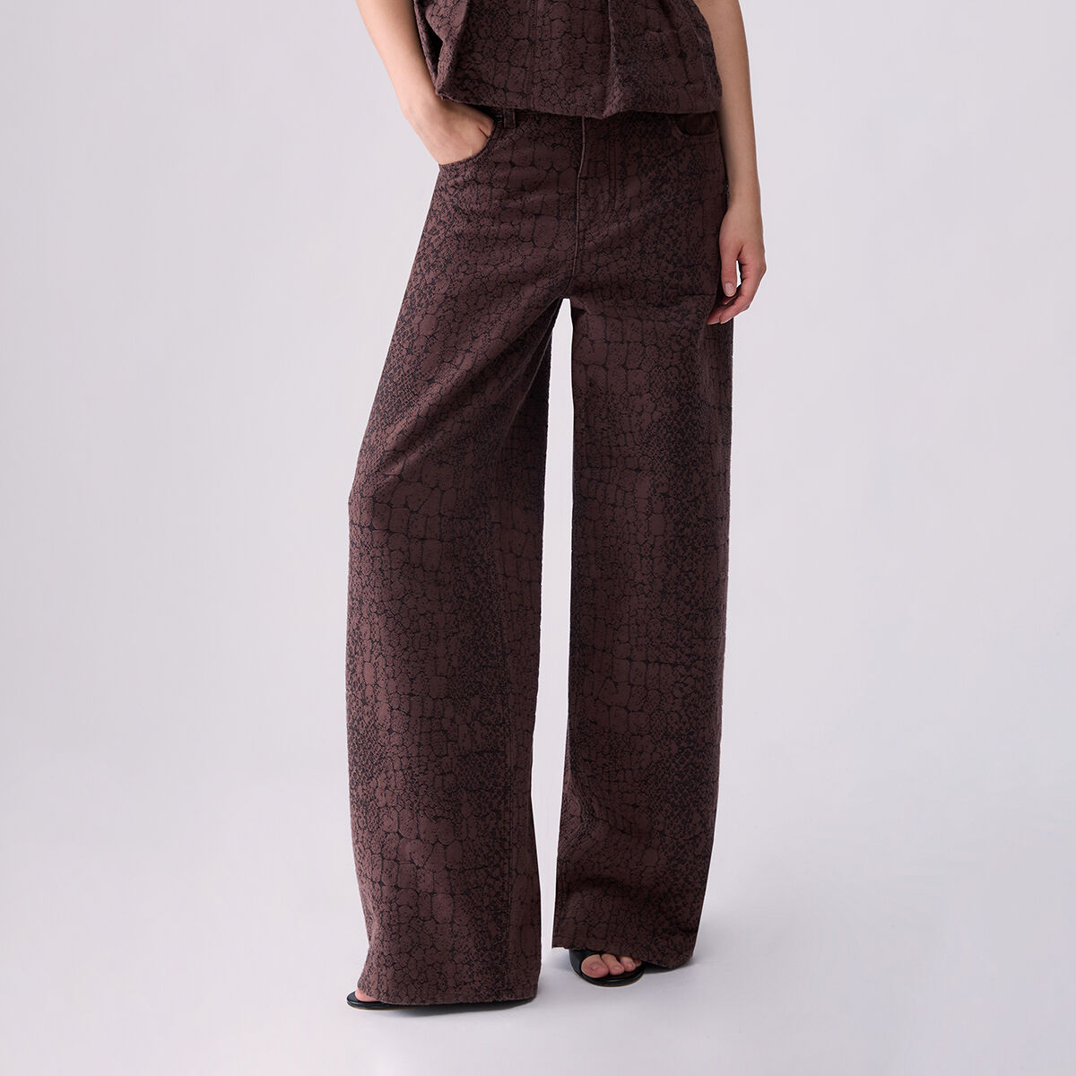 Pantalon ballon jacquard marron, LIU JO
