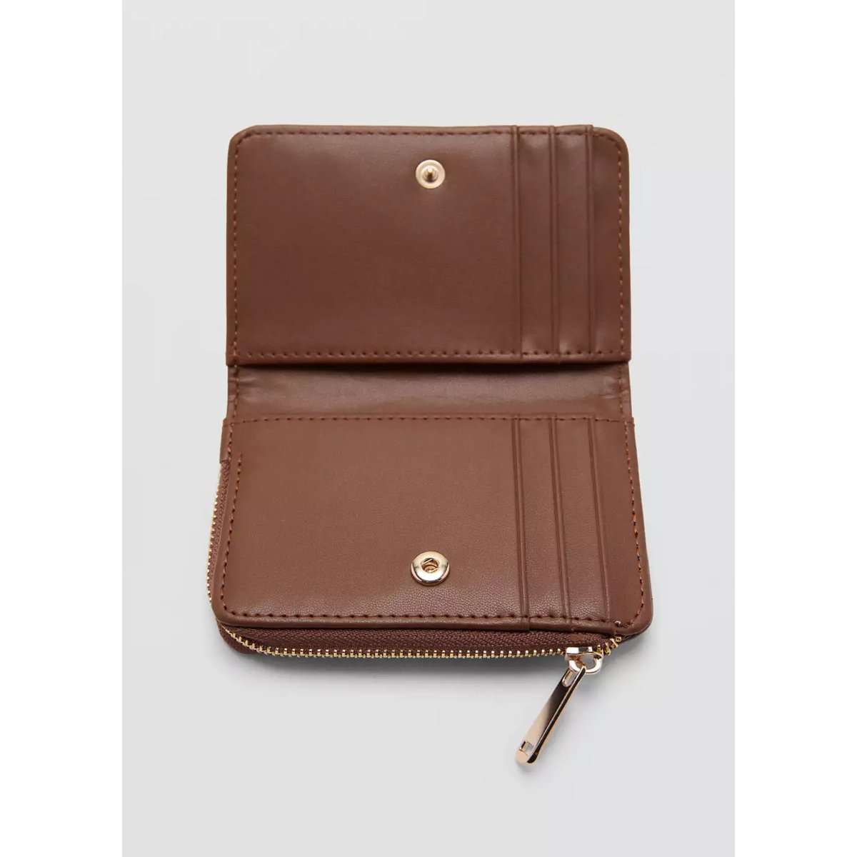 Portefeuille moyen imprimé logo marron, MANGO