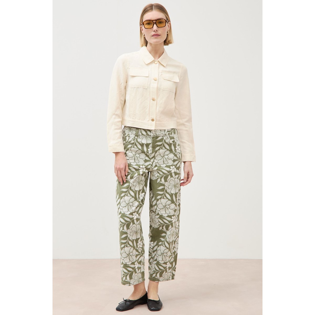 Veste courte boutonnée ecru, BONOBO