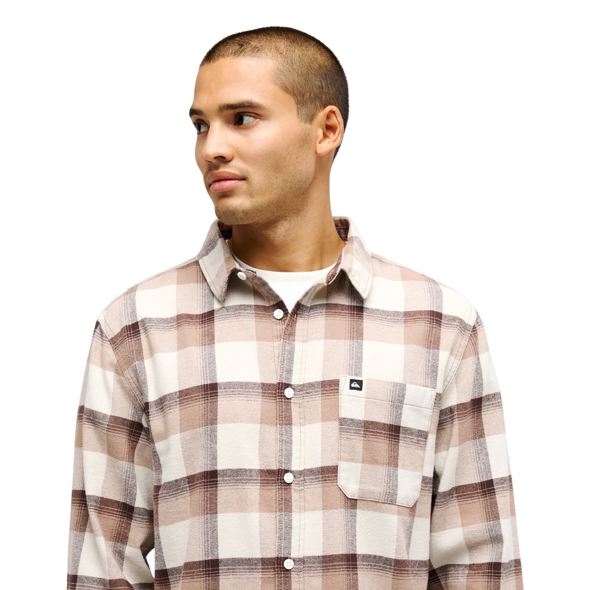 Chemise manches longues MOTHERFLY PLAID marron pine bark motherfly, QUIKSILVER
